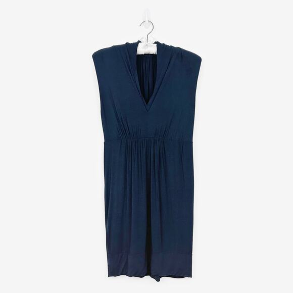 Theory Mini Dress Medium Dark Purple Viscose Blend Office Career Minimalist - Picture 1 of 2